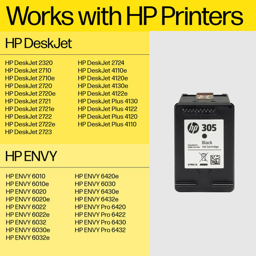 HP 305 2-Pack Tri-color/Black Original Ink Cartridge HP 305 2-Pack Tri-color/Black Original Ink Cartridge